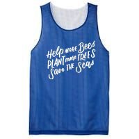 Help More Bees Plant More Trees Save The Seas Gift Mesh Reversible Basketball Jersey Tank