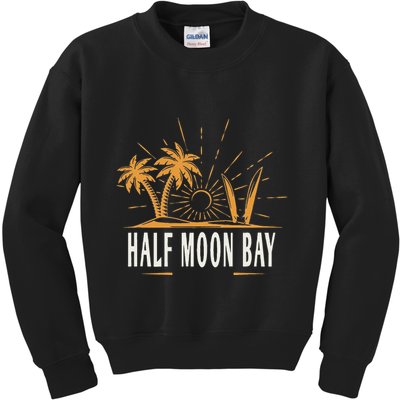 Half Moon Bay California Vintage Beach Kids Sweatshirt