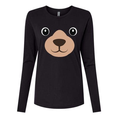 Halloween MAMA Bear Face Costume Bear Face Costume Womens Cotton Relaxed Long Sleeve T-Shirt