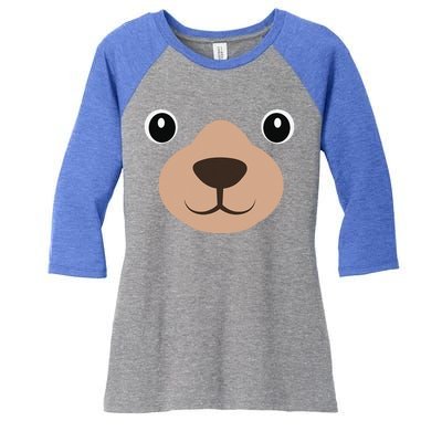 Halloween MAMA Bear Face Costume Bear Face Costume Women's Tri-Blend 3/4-Sleeve Raglan Shirt