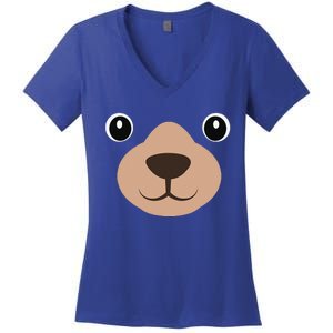 Halloween MAMA Bear Face Costume Bear Face Costume Women's V-Neck T-Shirt