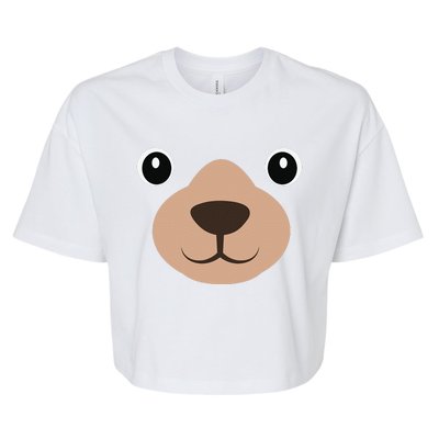 Halloween MAMA Bear Face Costume Bear Face Costume Bella+Canvas Jersey Crop Tee