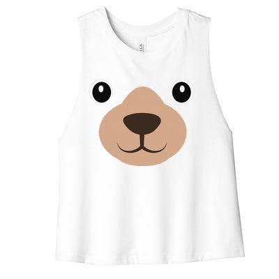 Halloween MAMA Bear Face Costume Bear Face Costume Women's Racerback Cropped Tank