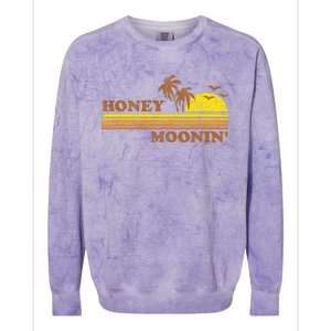 Honey Moonin Beach Honeymoon Vacation Women Couples Gift Colorblast Crewneck Sweatshirt