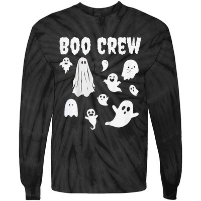 Halloween Motif Boo Crew Tie-Dye Long Sleeve Shirt