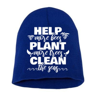 Help More Bees Plant More Trees Clean The Seas Beekeepers Great Gift Short Acrylic Beanie