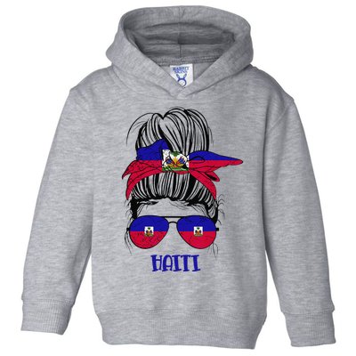 Haitian Messy Bun Haiti Haiti woman flag Proud Toddler Hoodie