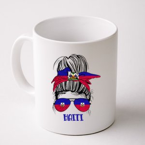 Haitian Messy Bun Haiti Haiti woman flag Proud Coffee Mug