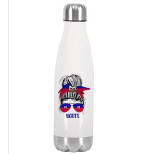 Haitian Messy Bun Haiti Haiti woman flag Proud Stainless Steel Insulated Water Bottle