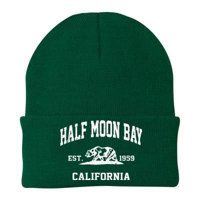 Half Moon Bay California CA Vintage State Athletic Style Knit Cap Winter Beanie