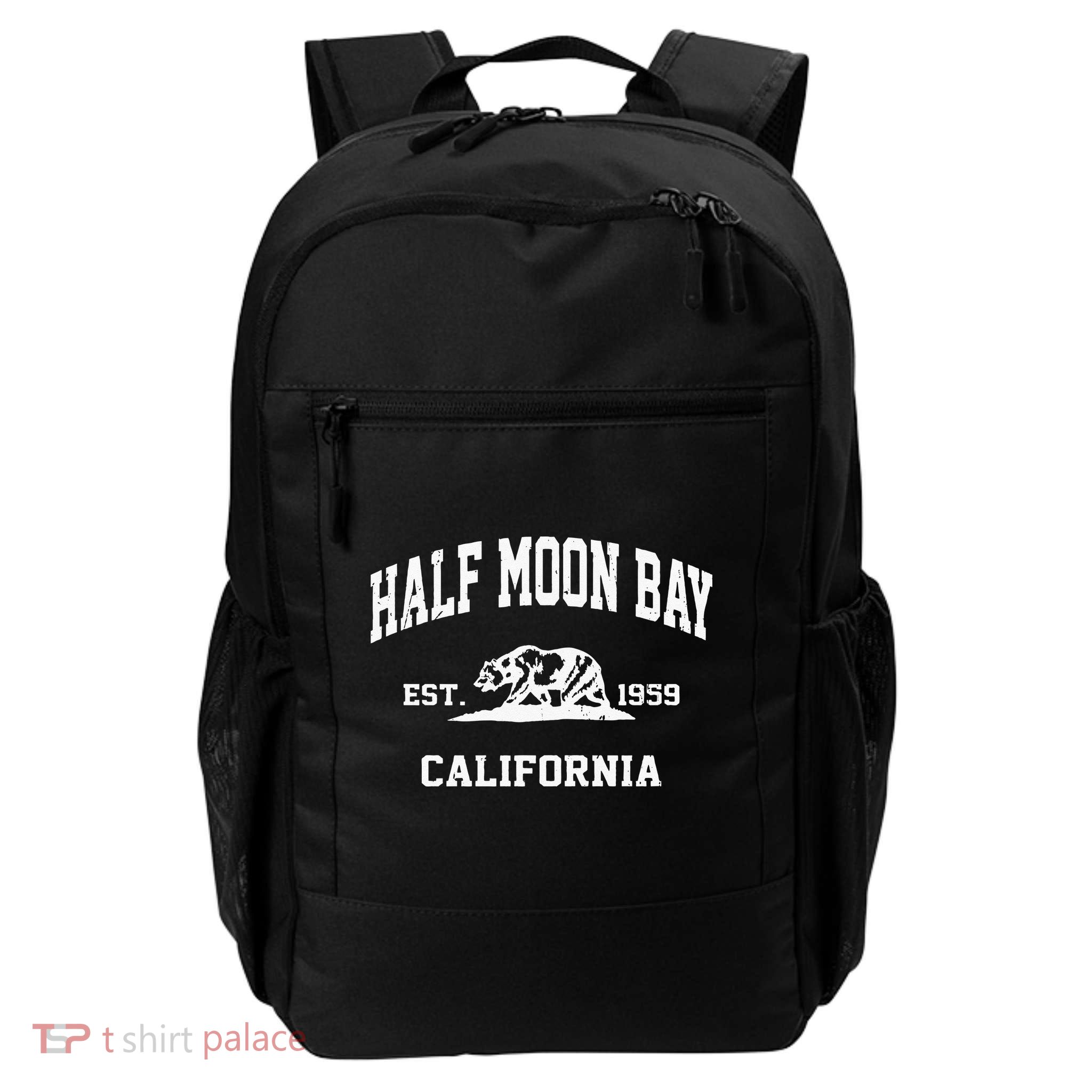 Half Moon Bay California CA Vintage State Athletic Style Backpack