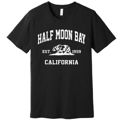 Half Moon Bay California CA Vintage State Athletic Style Premium T-Shirt