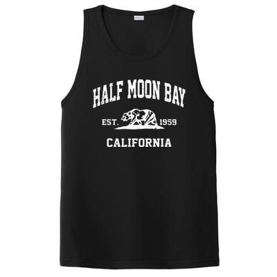 Half Moon Bay California CA Vintage State Athletic Style PosiCharge Competitor Tank