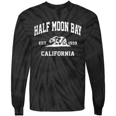 Half Moon Bay California CA Vintage State Athletic Style Tie-Dye Long Sleeve Shirt