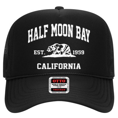 Half Moon Bay California CA Vintage State Athletic Style Trucker Hat
