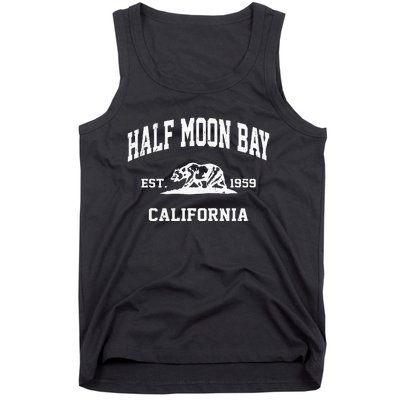 Half Moon Bay California CA Vintage State Athletic Style Tank Top