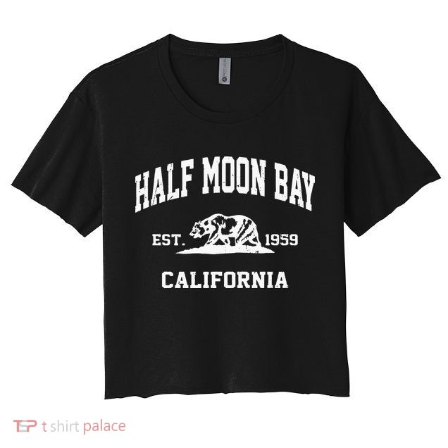 Half Moon Bay California CA Vintage State Athletic Style Crop Top
