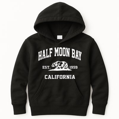 Half Moon Bay California CA Vintage State Athletic Style Kids Hoodie