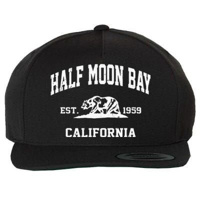 Half Moon Bay California CA Vintage State Athletic Style Wool Snapback Cap