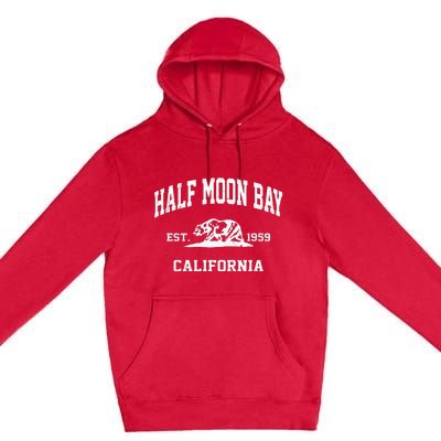 Half Moon Bay California CA Vintage State Athletic Style Premium Pullover Hoodie