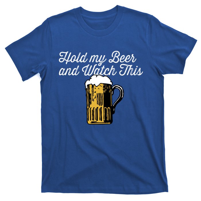 Hold My Beer And Watch This Funny Bar Ing Pun Gift T-Shirt