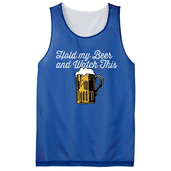 Hold My Beer And Watch This Funny Bar Ing Pun Gift Mesh Reversible Basketball Jersey Tank