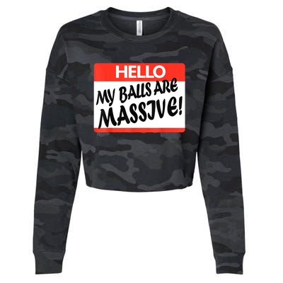 Hello My Balls Are Massive Cropped Pullover Crew