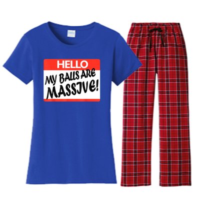 Hello My Balls Are Massive Women's Flannel Pajama Set