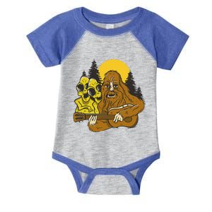 Halloween Musician Bigfoot & Aliens Guitar Playing Music Infant Baby Jersey Bodysuit