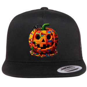 Halloween Master Builder Pumpkin Flat Bill Trucker Hat