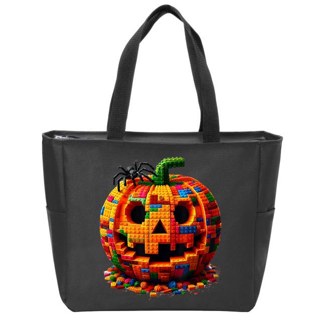 Halloween Master Builder Pumpkin Zip Tote Bag