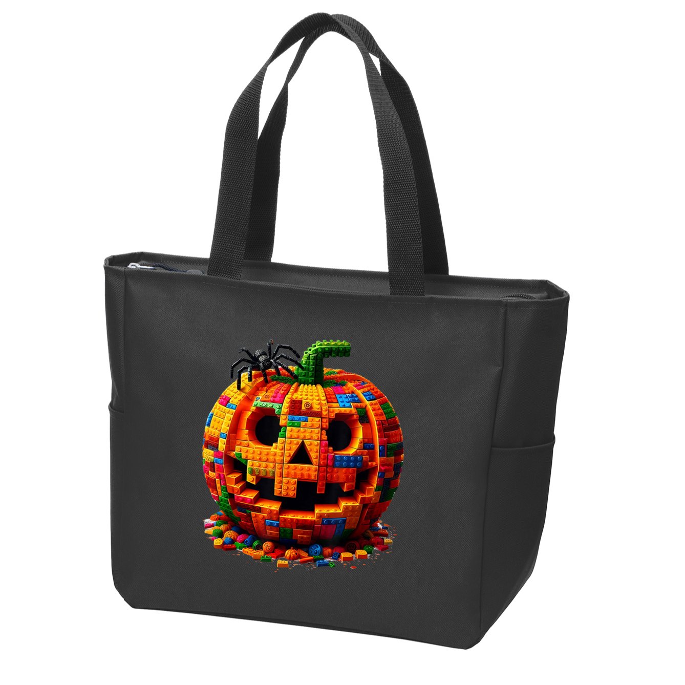 Halloween Master Builder Pumpkin Zip Tote Bag