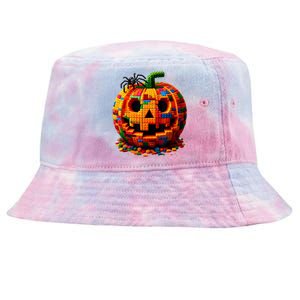 Halloween Master Builder Pumpkin Tie-Dyed Bucket Hat