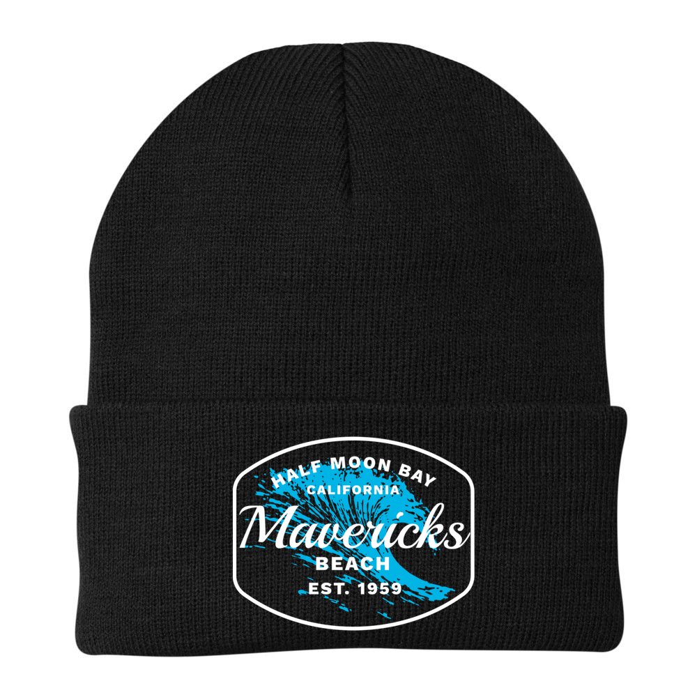 Half Moon Bay Mavericks Beach Surfing Gift Travel Gift Beanie