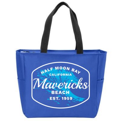 Half Moon Bay Mavericks Beach Surfing Gift Travel Gift Zip Tote Bag