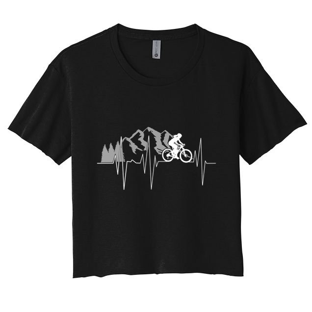 Heartbeat Mountain Biking Cyclist Funny Gift Crop Top
