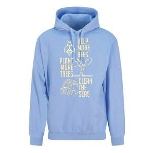 Help More Bees Gift Plant More Trees Gift Clean The Seas Meaningful Gift Unisex Surf Hoodie