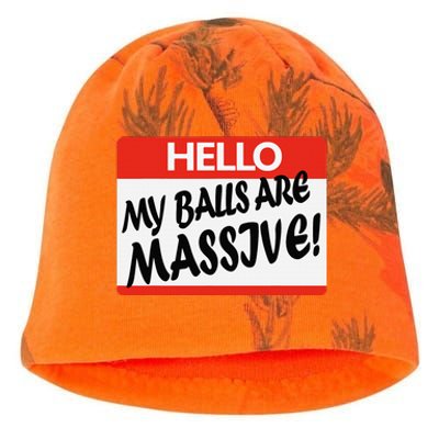 Hello My Balls Are Massive Kati - Camo Knit Beanie