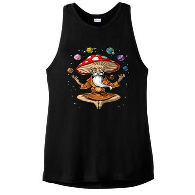 Hippie Mushroom Buddha Ladies PosiCharge Tri-Blend Wicking Tank