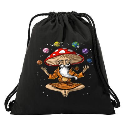 Hippie Mushroom Buddha Drawstring Bag