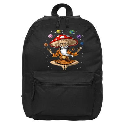 Hippie Mushroom Buddha 16 in Basic Backpack