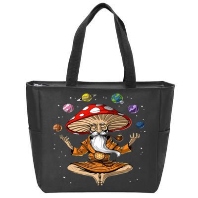 Hippie Mushroom Buddha Zip Tote Bag