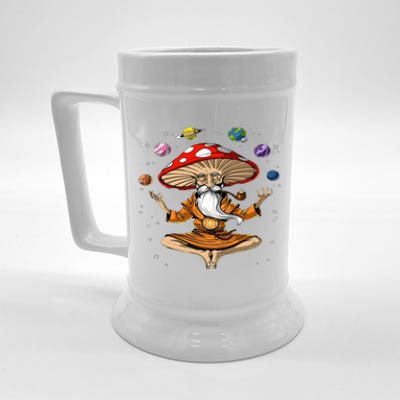 Hippie Mushroom Buddha Beer Stein