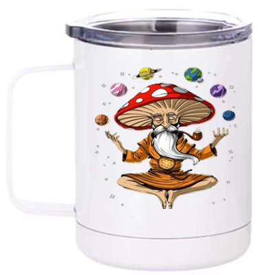 Hippie Mushroom Buddha 12 oz Stainless Steel Tumbler Cup