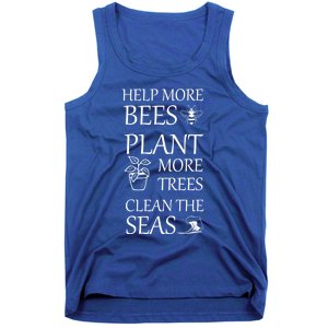 Help More Bees Plant More Trees Clean The Seas Beekeeper Gift Tank Top