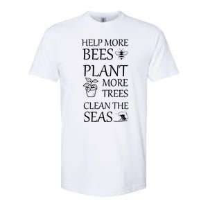 Help More Bees Plant More Trees Clean The Seas Beekeeper Gift Softstyle CVC T-Shirt