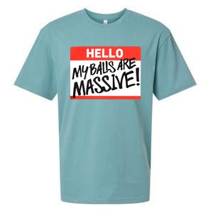 Hello My Balls Are Massive Funny Gift Idea Sueded Cloud Jersey T-Shirt