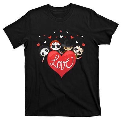 Horror Movie Character Chibi With Heart Love T-Shirt