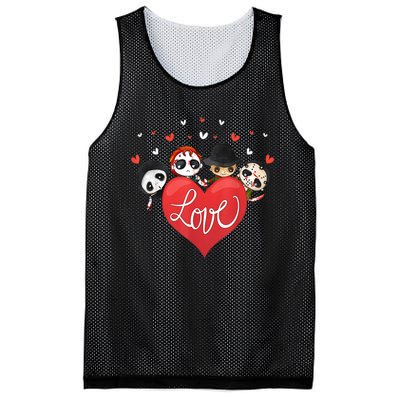 Horror Movie Character Chibi With Heart Love Mesh Reversible Basketball Jersey Tank