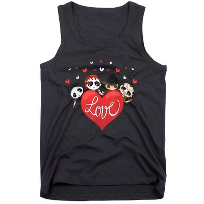 Horror Movie Character Chibi With Heart Love Tank Top